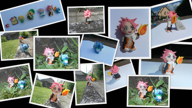 Natsu and Happy - polymer clay