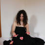 Black Dress and Flowers stock 4