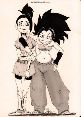 Inktober19  -Kale and Caulifla-