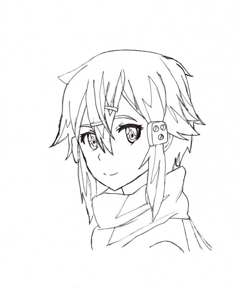 Sinon sword art online ii lineart by suketchibukku