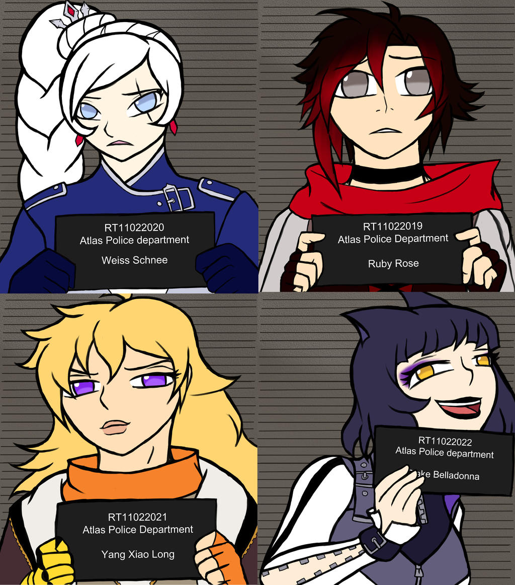 RWBY mugshots meme by ShadowMan-DDT on DeviantArt