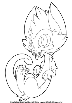 Chibi Skullzter Line Art Base - Feline/Canine