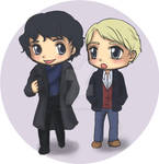 Sherlock-chibis by AngelicFoodCake