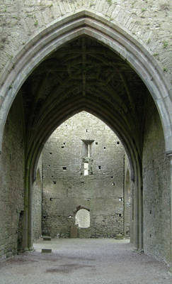 Abbey stone arch door