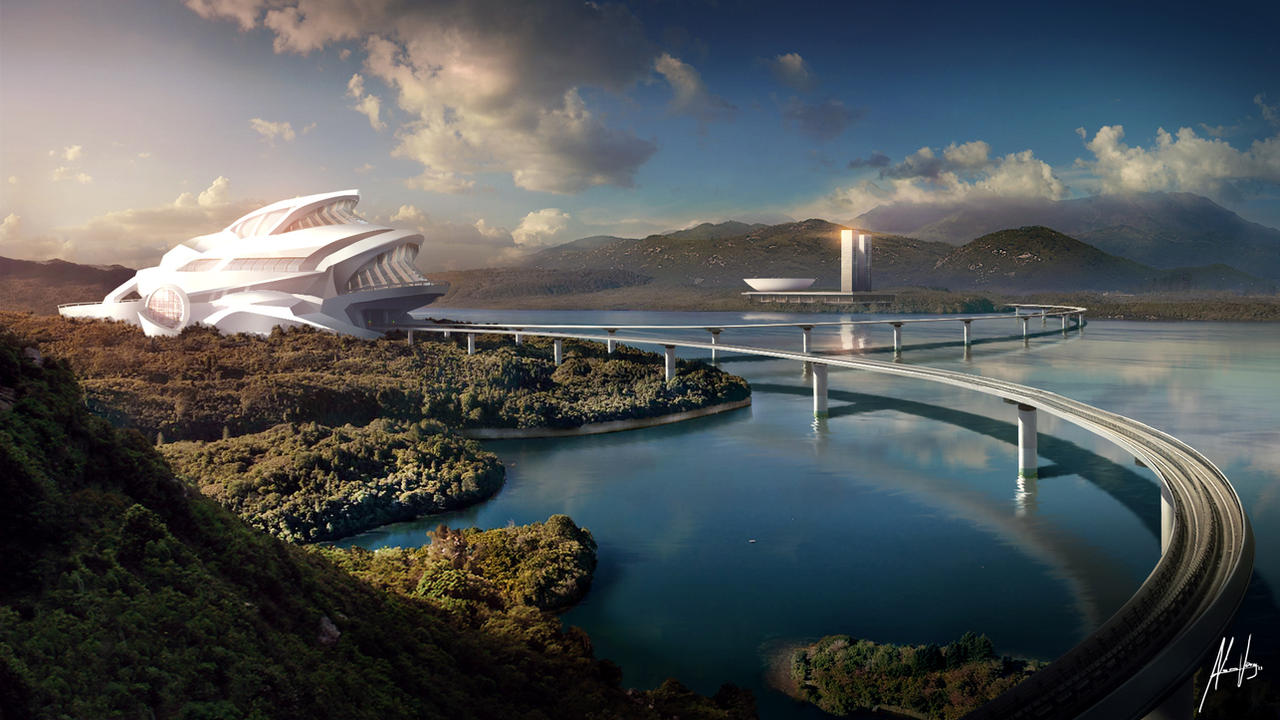 The Monorail Station by Adam-Varga