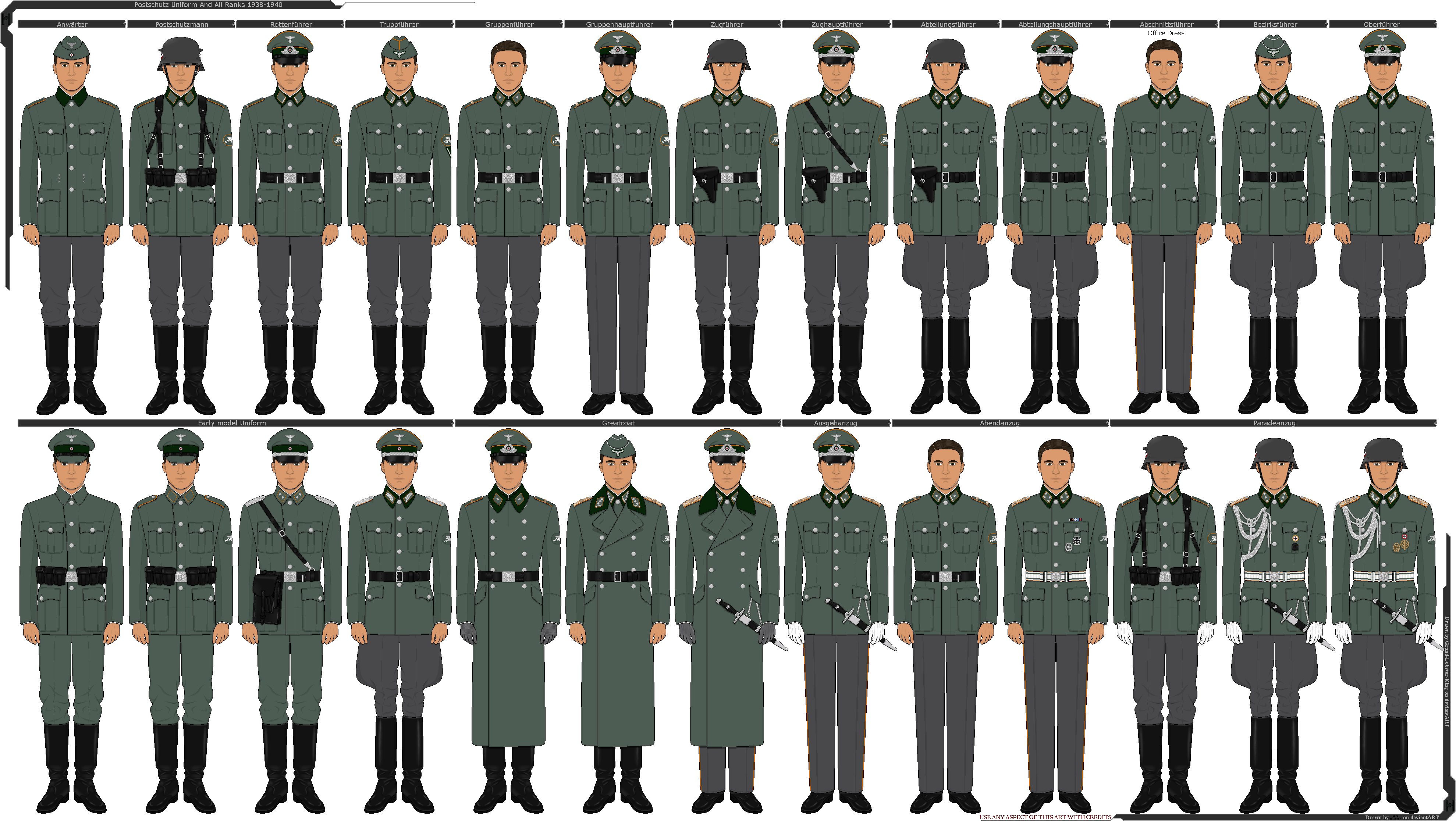 Heersoldaten Postschutz Ranks 1938-1940 by HeerSoldaten on DeviantArt