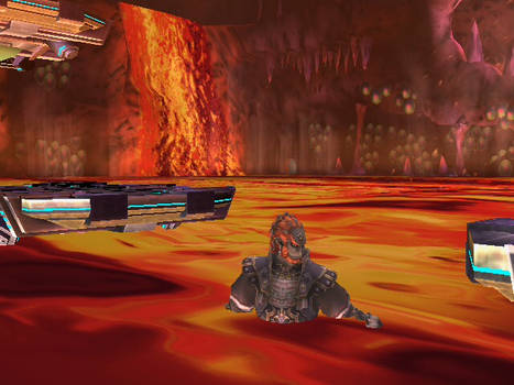 SSBB:Ganondorf takes a bath.