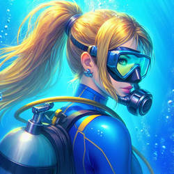 Samus Scuba Diving Zero Suit Bing AI My Prompt1