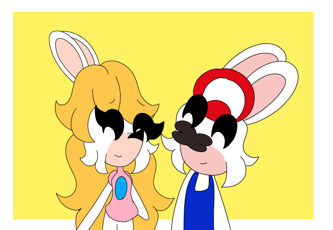 rabbid mario x rabbid peach by eeveerose340 on DeviantArt