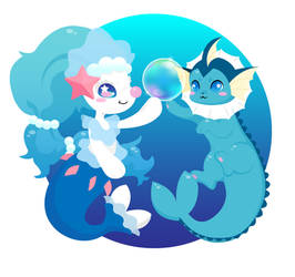 Primarina and Vaporeon