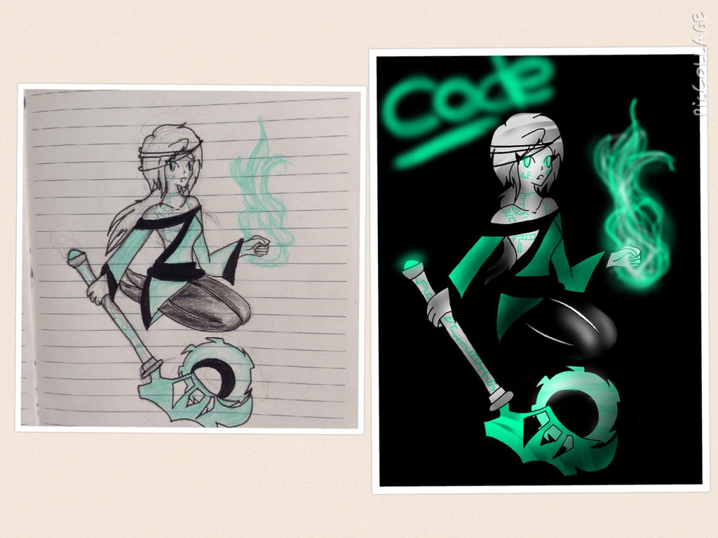 Drawing and digital version of Code by Magikcaster on DeviantArt