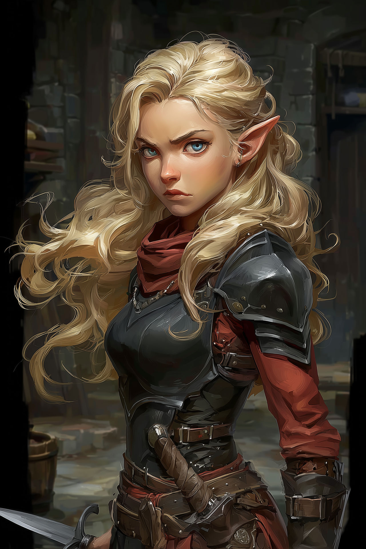 Pathfinder Ragged Elf Pathfinder RPG Portrait Female elf Rogue by TheMalfazar on DeviantArt