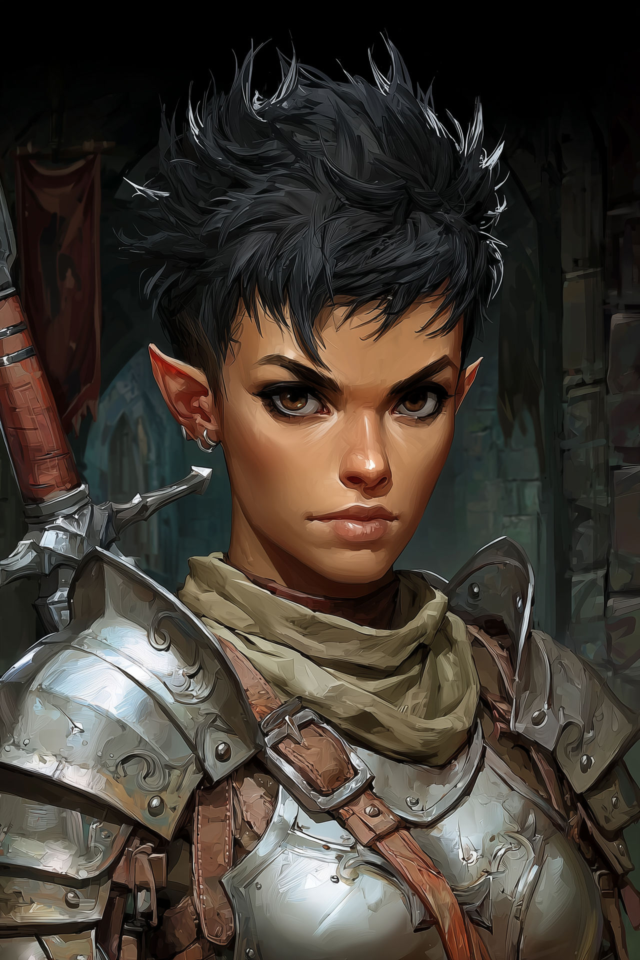 Pathfinder Deviantart Pathfinder RPG Portrait Female Half-Elf Fighter by TheMalfazar on ...