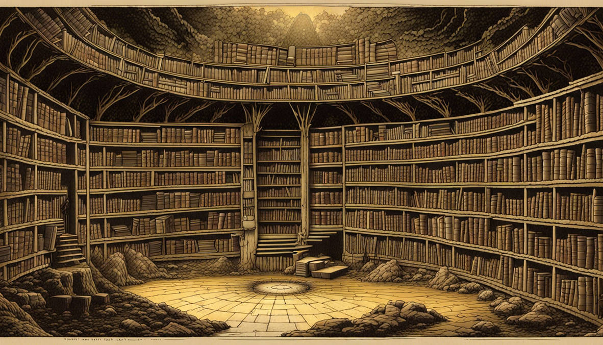 Underground Library The Lakes Underground Island Library Of Ancient Kn by PromptDaddy on ...