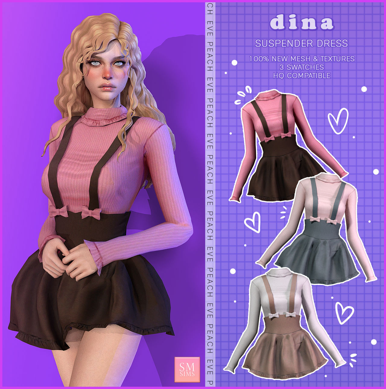 TS4 | Dina Suspender Dress by SMsims on DeviantArt