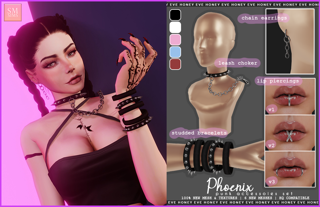 TS4  Phoenix Punk Accessories Set by SMsims on DeviantArt