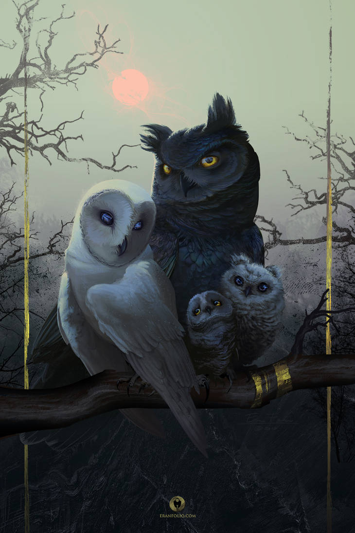 Owl Family Portrait by EranFowler
