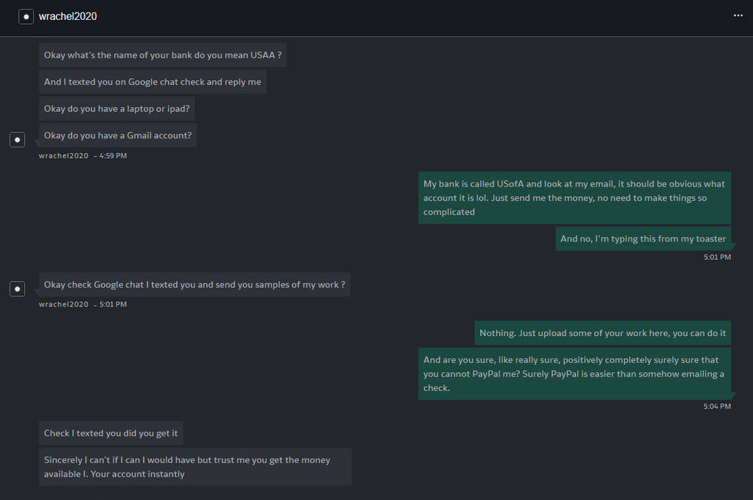 Deviantart Chat Not Working Beware of scammers: what to watch out for! by OliviaShorthair on DeviantArt