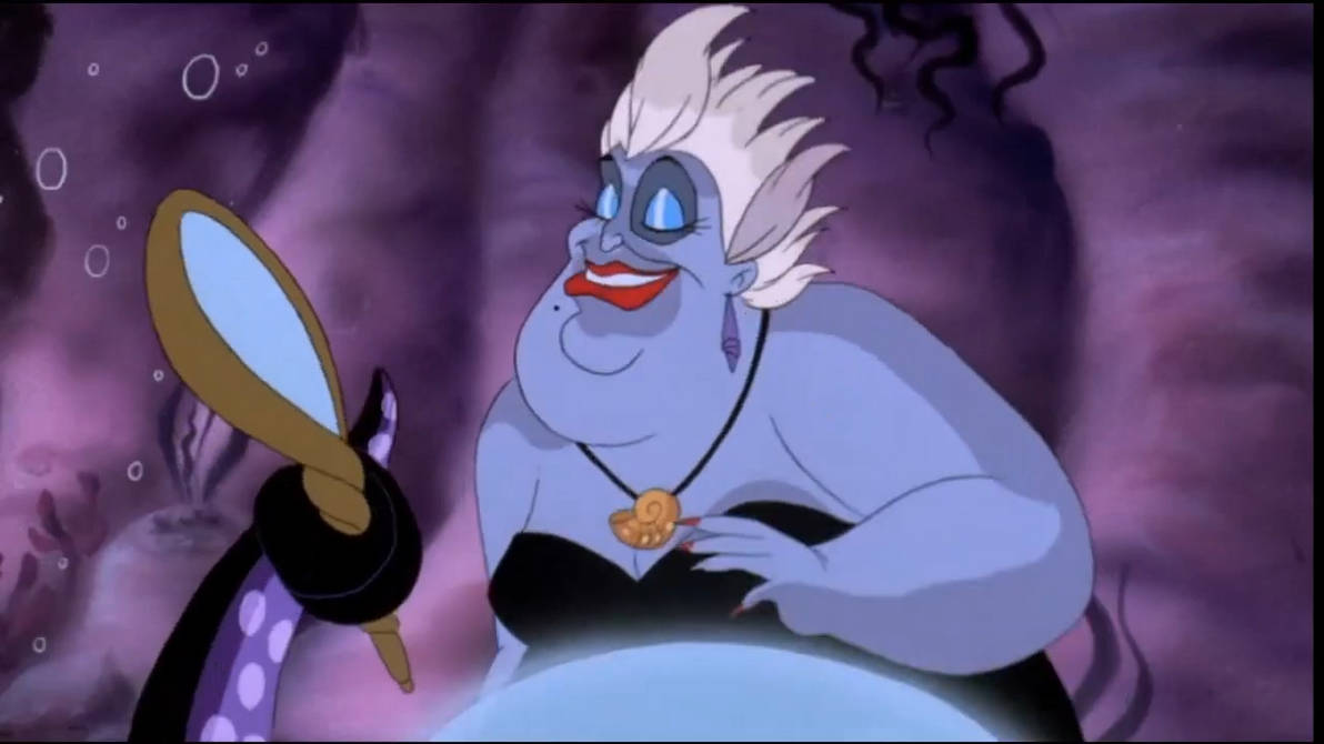 Ursula looks at herself in the mirror by postulsanjr on DeviantArt