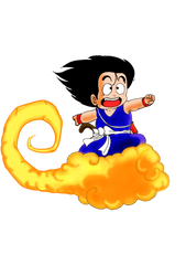 Kid Goku on his Nimbus 