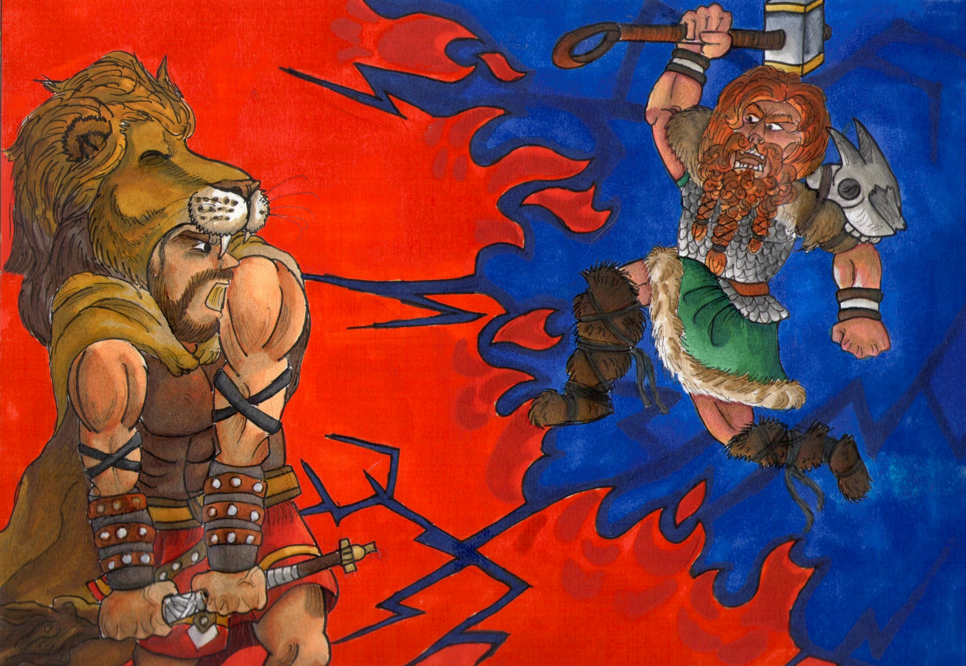 Hercules Vs Thor By Madchicken99 On DeviantArt hercules-vs-thor-by-madchicken99-on-deviantart