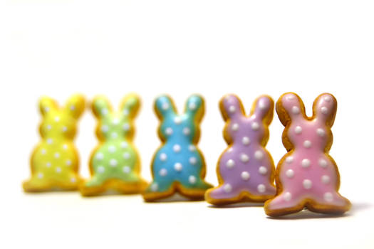 Miniature Pastel Bunny Cookie Post Earrings