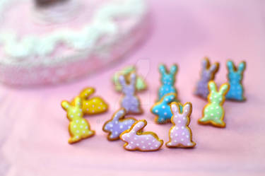 Bunny sugar cookies post earrings