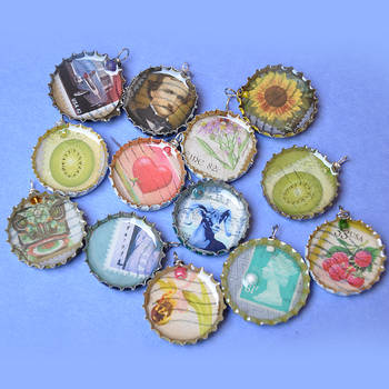 Bottle Cap Stamp Charms
