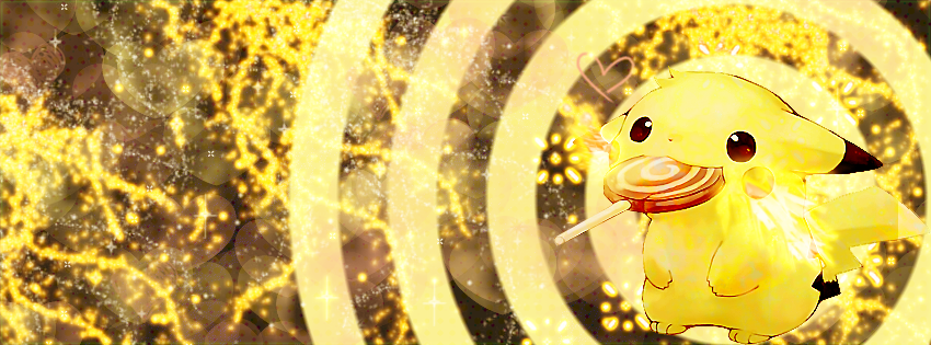 Facebook Cover: Pikachu Lolipop Orange