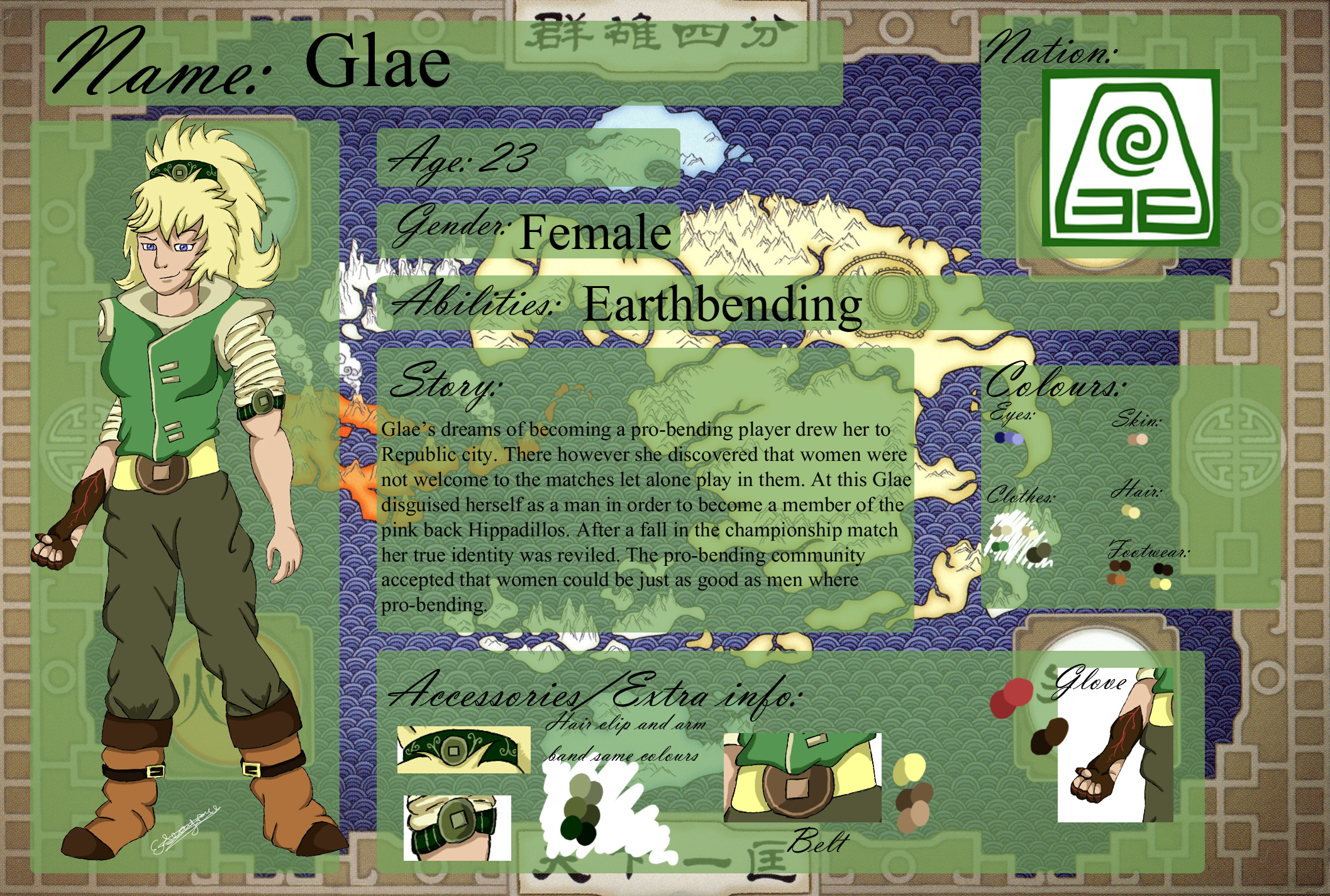 Glae Earthbender OC Ref Sheet LARGE IMAGE ZOOM IN