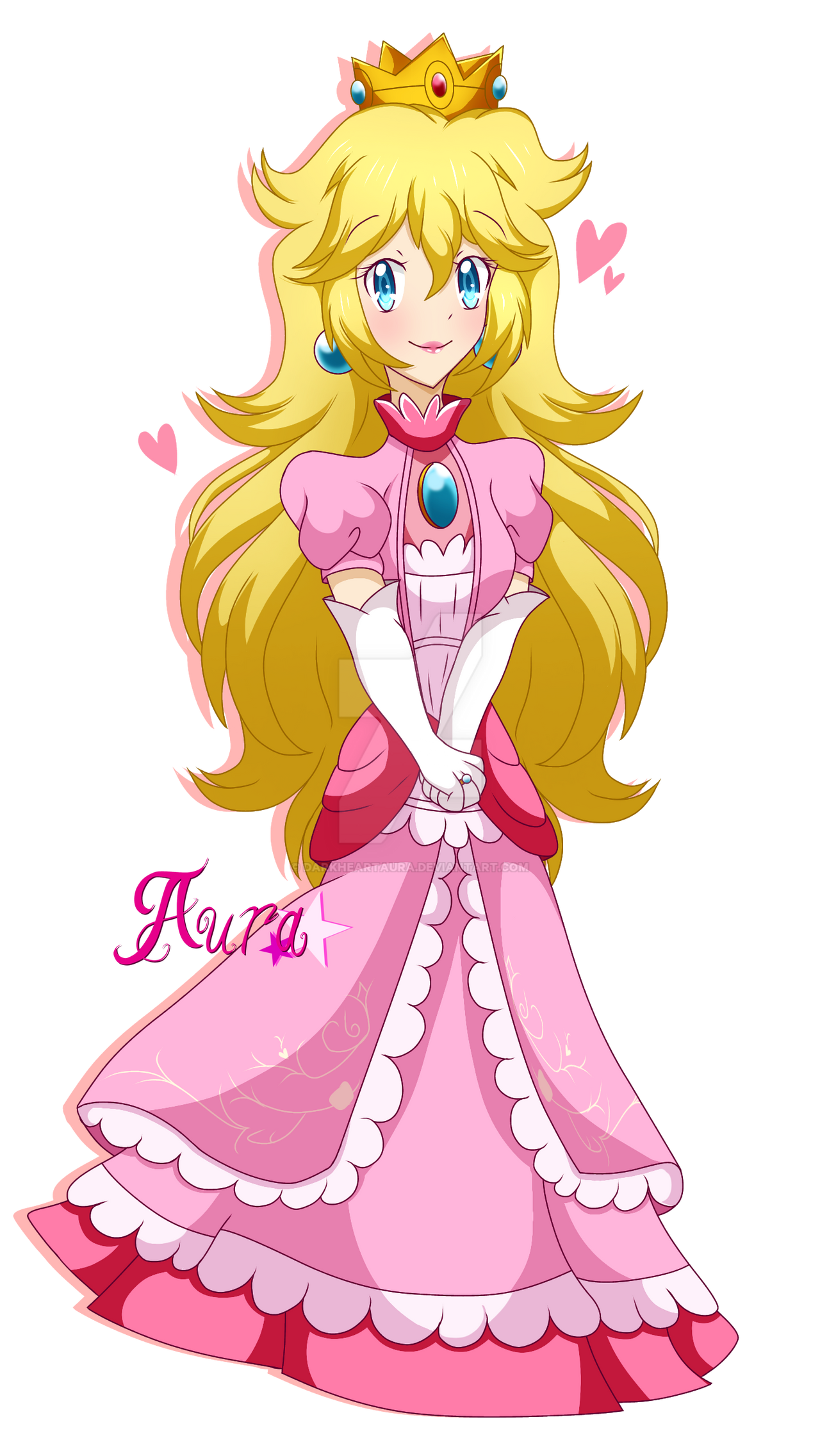 Princess Peach redraw by DarkHeartAura on DeviantArt