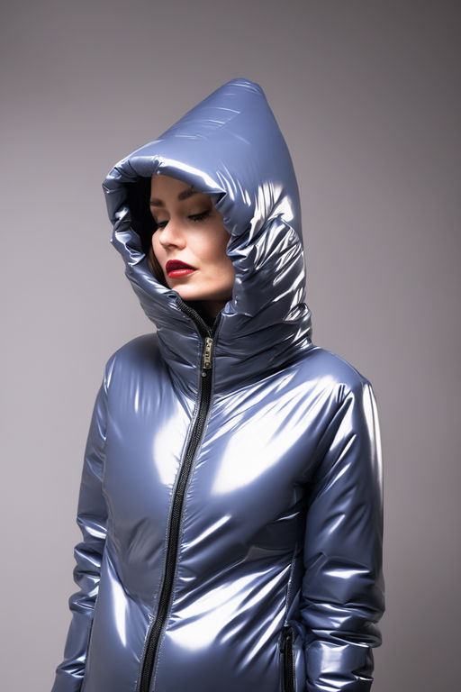 -woman-wearing-the--latex-down-jacket-backwards-wi by shama777 on ...