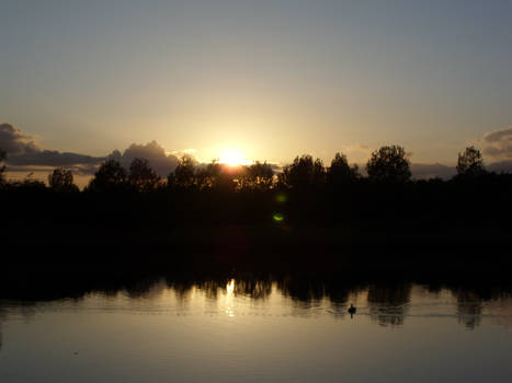 sunset over lake