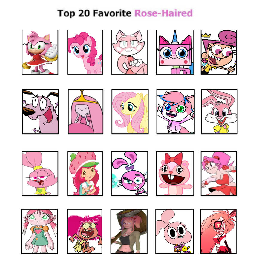 My Top 20 Favorite Rose Haired Characters by RTCartoons on DeviantArt