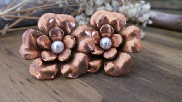 Pearl Blossom Clip on Earrings