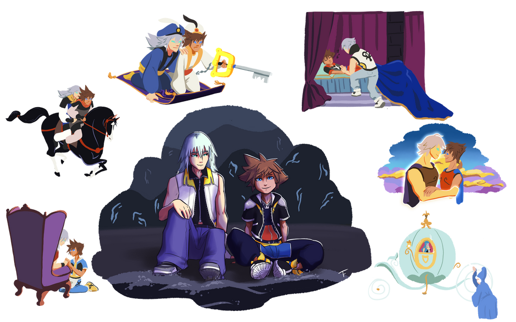 Disney couple parallels by TennelleFlowers on DeviantArt