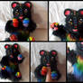 Handmade Poseable Rainbow Bear