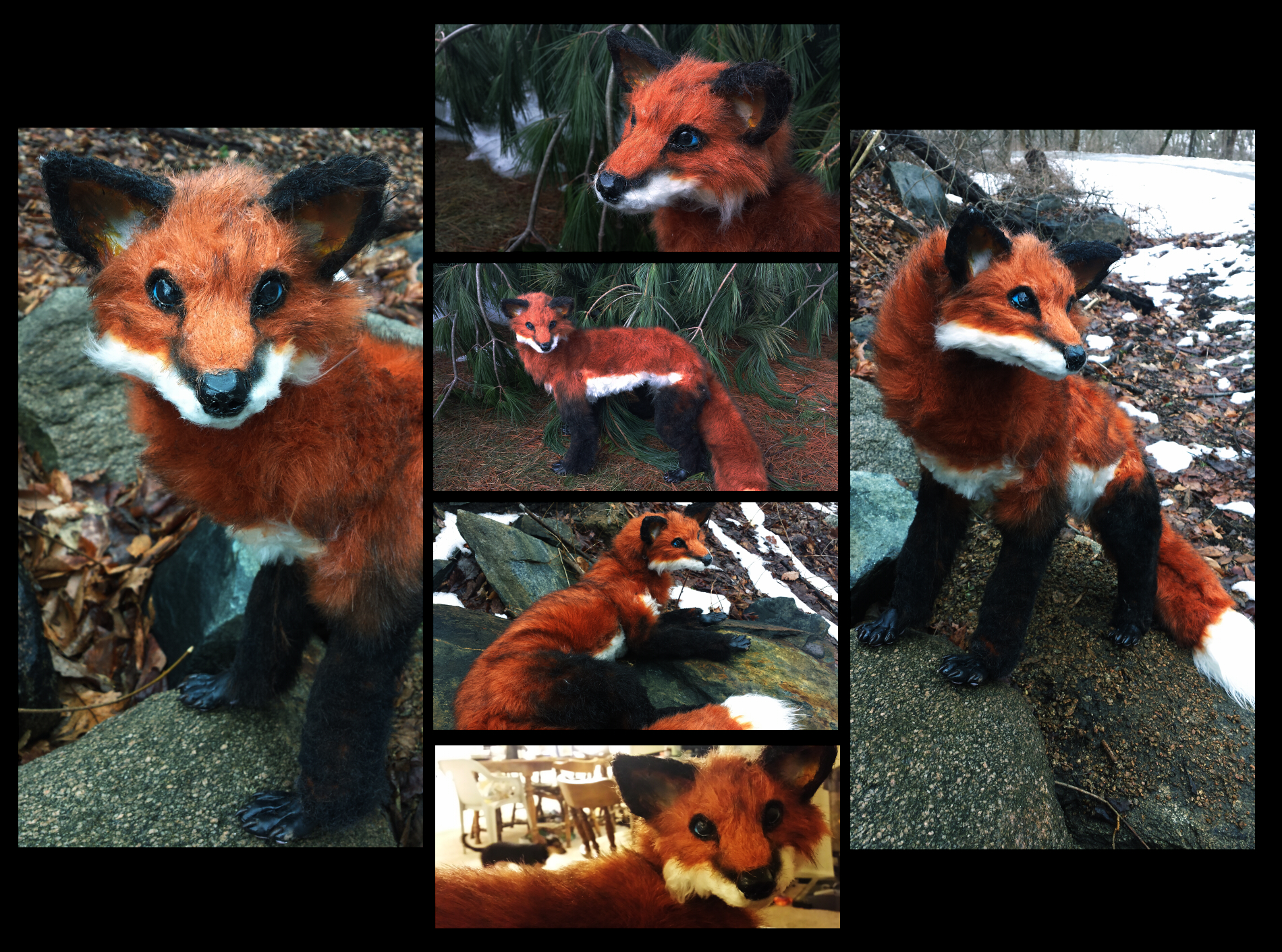 Handmade Poseable Life-sized Red fox