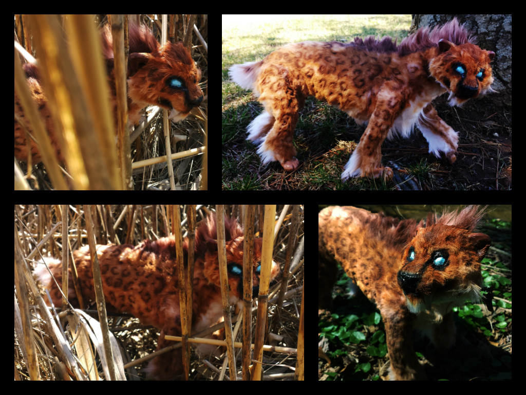 Handmade Poseable Saber-toothed Cat SOLD