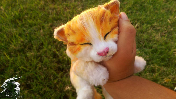 Handmade Poseable Sleeping Kitten