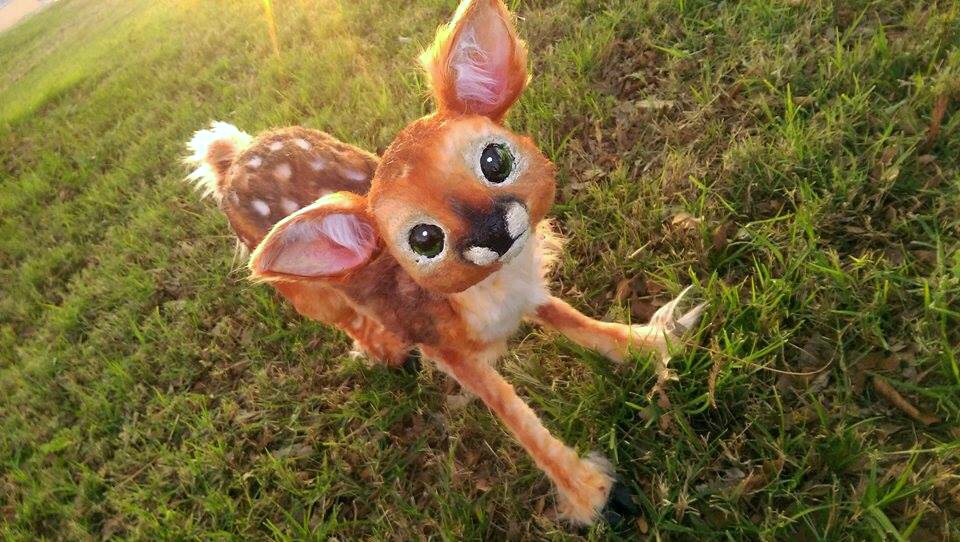 Handmade Poseable Baby Fawn