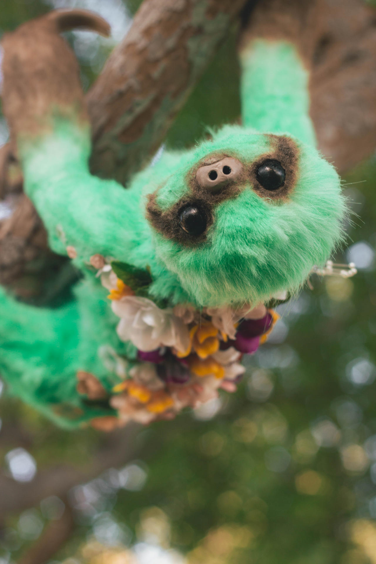 Spring Sloth Art Doll by KaypeaCreations on DeviantArt