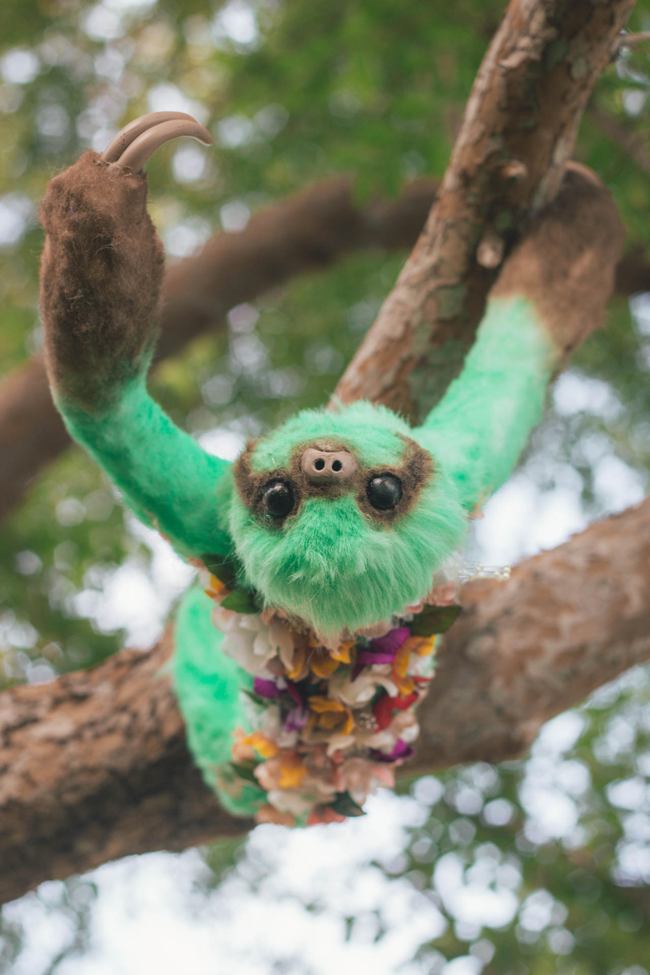Spring Sloth Art Doll by KaypeaCreations on DeviantArt