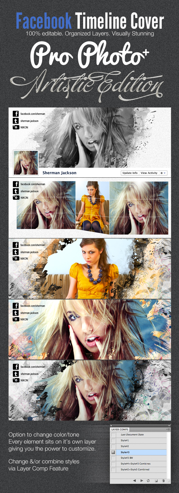 ProPhoto Artistic Facebook Timeline Cover Template