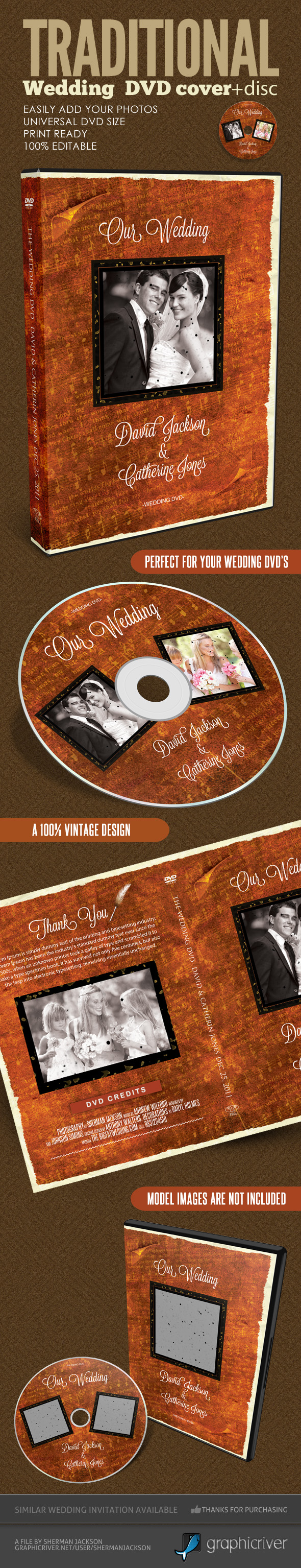 Vintage Wedding DVD Covers and Disc Label V2