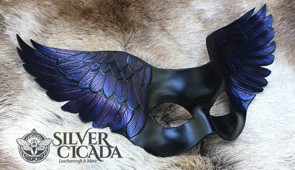 Raven wing leather mask