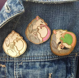 Opossum wooden pins