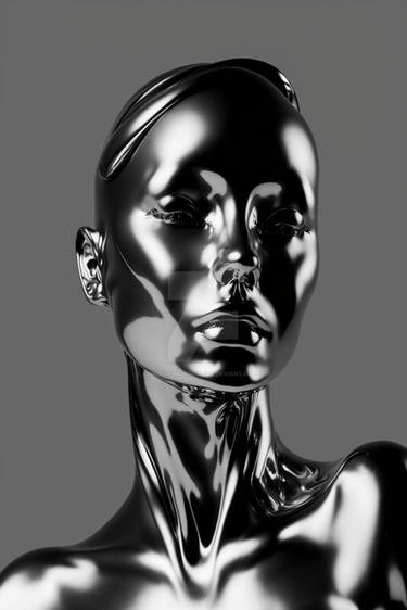 Face of mannequin made of metal