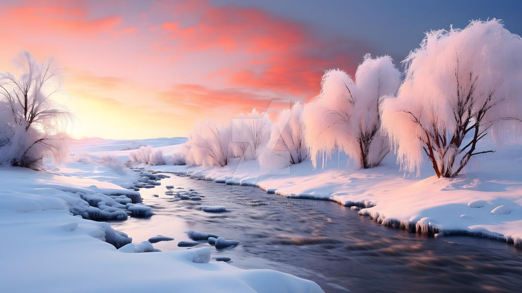 Beautiful snowy landscape by AlgorithmicCreative on DeviantArt