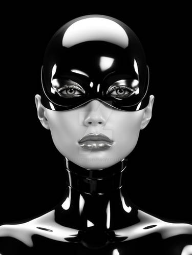 Female futuristic robot face